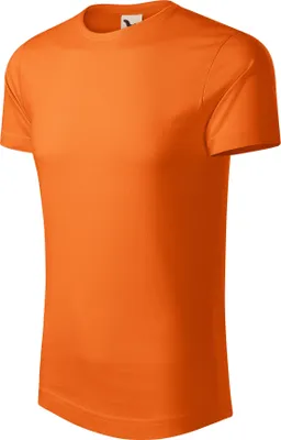 Produktbild von Herren-T-Shirt aus Baumwolle, 100% GOTS-Baumwolle, unbedruckt, einfarbig, 160g/m2, Farbe orange, Größe S