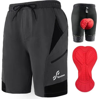 Productafbeelding van Herren fahrradbroek, gevoerd, 3D-vulling, mountainbike, donkergrijs, maat XL