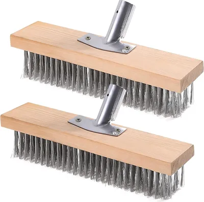 Produktbild von Set von 2 Gartenbesen - 30 cm Holzbesen für industrielle und haushaltliche Reinigung