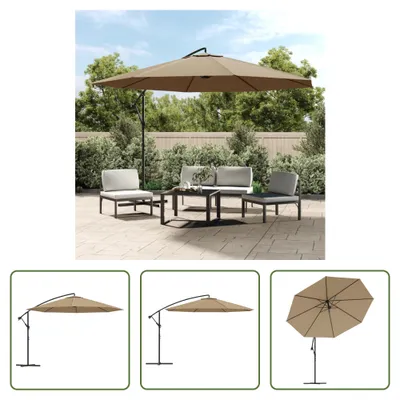 Produktbild von The Living Store Ampelschirm mit Alu-Mast 350 cm Taupe