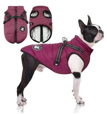 Hundejacke wasserdicht mit Geschirr, für kleine & große Hunde, warm
