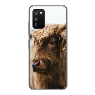 Produktbild von MuchoWow® Handyhülle Schutzhülle Hülle für Samsung Galaxy A03s Schottischer Highlander - Tiere - Hörner Silikon Softcase Handy Hülle - Schutz