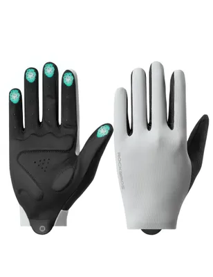 Produktbild von ROCKBROS Fahrradhandschuhe stoßabsorbierend Handschuhe rutschfest Laufhandschuhe für MTB, Rennrad Grau M