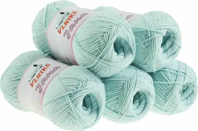 5 x 100g Strickgarn Jana pastellblau