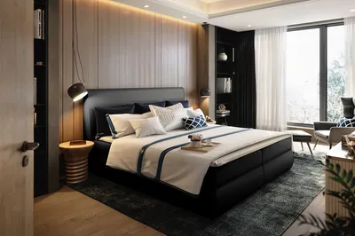 Produktbild von FEDVE Boxspringbett Schlafzimmerbett AKITA mit 2 Bettkästen, Doppelbett mit Bonell-Matratze und Topper 160x200