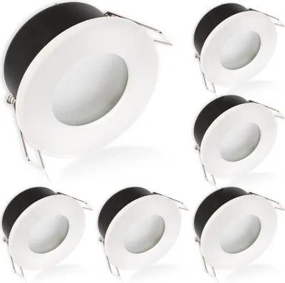 Produktbild von LUMILED Einbaustrahler LED Spots Badezimmer 6x Einbauleuchte Einbauspot weiß rund Aluminium IP44 inkl. 6W Leuchtmittel GU10 Warmweiß 3000K 120°