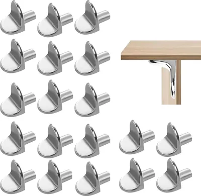 Produktbild von L-förmige Regalklammern aus Metall, 5 mm, L-förmige Regalstützklammern für Kleiderschrank, Schrank, Bücherregal, rostfreie Edelstahl-Regale, Stützstifte, 20 Stück