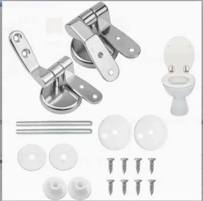 Produktbild von WC-Sitzscharnierhalterungen, 2er-Set Ersatzscharniere für WC-Deckel mit Zinklegierungsbefestigungen, WC-Deckelscharnier