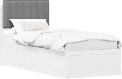 Immagine prodotto di Letto con Testiera Rivestita Grigio chiaro 75 x 190 cm