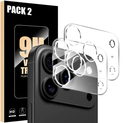 Image de 2 Verres Trempés Caméra Arrière pour iPhone 17 Pro Max, Anti-Rayures Antichoc 9H