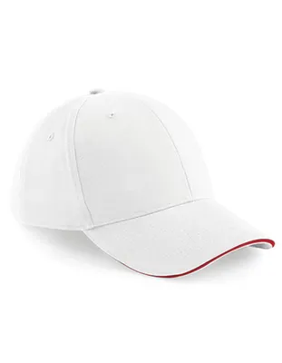 Produktbild von Beechfield B20 | Athleisure 6 Panel Cap - Farbe: White/Classic Red - Größe: One Size
