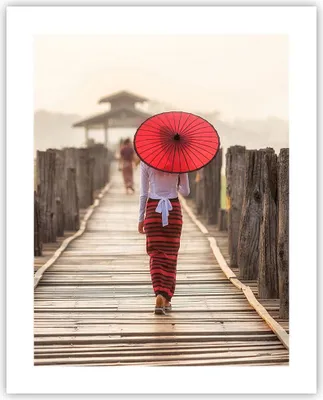 Produktbild von Poster - Poster ohne Rahmen - Birma Regenschirm Brücke - 40x50 cm - Wand Bild - Wanddeko - Wandbilder - Kunstposter - Wandposter - Bilder - Kunstdruck - Wanddekoration - Wandbild - P2XPA40x50-4261