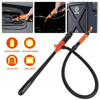 Produktbild von Kraftstoffpumpe - Batteriebetriebene tragbare Umfüllpumpe - Durchflussregelung - Zapfpistole - 8,3 l/min - Für Benzin, Kerosin und Wasser - Für Fässer