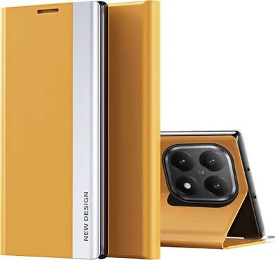 Image de Étui pour Xiaomi 15T Étui magnétique en cuirPolyuréthaneavec fonction de support Jaune