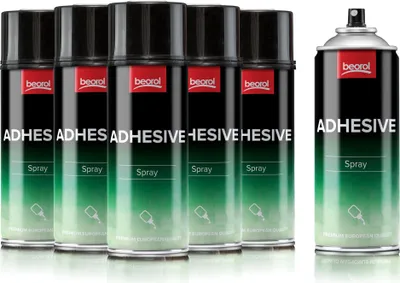 Produktbild von BigDean by Beorol 6 Dosen Sprühkleber Industriekleber – je 400 ml Sprühdose transparent extra stark – Kraftsprühkleber Kontaktkleber Haftkleber Spray