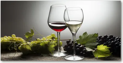 Produktbild von Tulup Glas-Bild -140x70- Wandkunst Dekorative Wand für Küche & Wohnzimmer - Essen & Getränke - Wein Trauben - Rot
