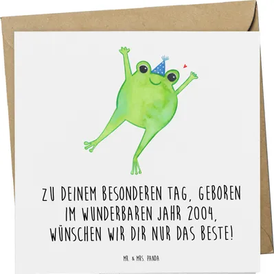 Produktbild von Mr. & Mrs. Panda Klappkarte 2004 Geburtstag - Weiß - Geschenk, Liebevolle Botschaft, Alter, Wünsche zum, anlasskarte, doppelkarte, Geburtstagsgeschenk, Geburtstagsspruch