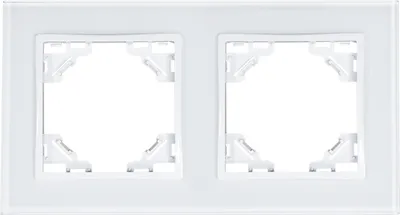 Produktbild von 2-fach Glas Rahmen horizontal QUADRA weiß