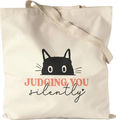 Produktbild von Judging you Silently Jutebeutel Katzenliebhaber Cat-Mom Katzen-Mama