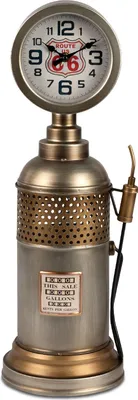 Produktbild von formano Metall Standuhr Zapfsäule Retro Tischuhr nostalgisch Tankstelle Design