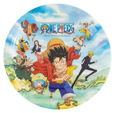 Produktbild von Pappteller One Piece Design 18cm für Kindergeburtstage und One Piece Mottopartys