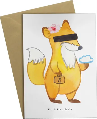 Produktbild von Mr. & Mrs. Panda jubiläumskarte Datenschutzbeauftragte Herz - Weiß - Geschenk, einladungskarten, babykarte, hochzeitskarten, Privatsphäre, weihnachtskarten, dankeskarten