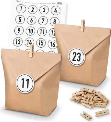 Produktbild von Basteladventskalender Set - Set 9 Zahlensticker weiß