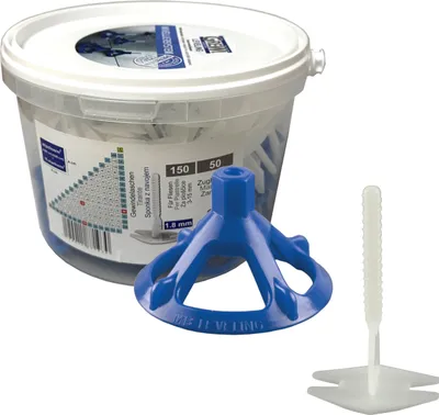 Produktbild von Grewi-Leveling Starterset, 150 Gewindelasche 1,8 mm, 50 Zughauben, Hochmodernes Fliesen-Nivelliersystem für präzise und kostengünstige Ergebnisse