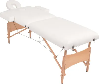 Produktbild von vidaXL Massageliege 2-Zonen mit Hocker Klappbar 10 cm Sitz Weiß