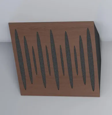 Produktbild von 2er-Pack – Akustik-Eck-Bassfalle|50x50cm |Niederfrequenz-Absorption für Studios und Theater|Diffusion | [PULSE-H-150mm | Nussbaum]