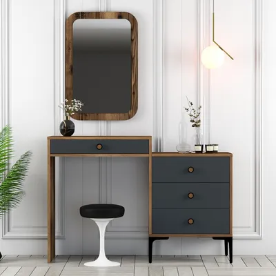 Obrázok produktu pre Skye Decor, Toaletný stolík - Logan (antracit + orechové drevo)