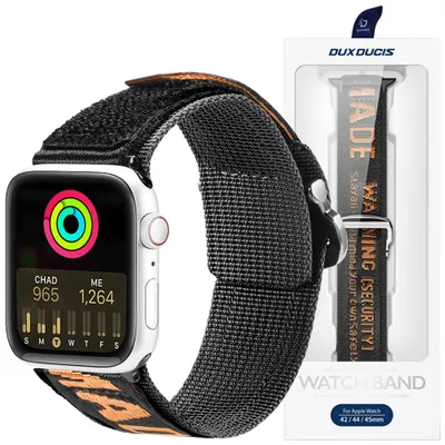Produktbild von Dux Ducis Band (Outdoor Version) Apple Watch Ultra, Se, 8, 7, 6, 5, 4, 3, 2, 1 (49, 45, 44, 42 Mm) Nylon Band Armband Schwarz Und Orange