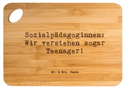 Produktbild von Mr. & Mrs. Panda Schneidebrett Spruch Sozialpädagogin Herz - Transparent - Geschenk, Sozialpädagoginnen, Erziehung, Frühstücksbrett, Brett, Berufsalltag, Sozialpädagogik