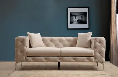 Produktbild von Hanah Home, Como - Ecru, Klassische Sofas, 2-Sitzer-Sofa, Ecru, Polyester, 197 x 73 x 90 x  cm