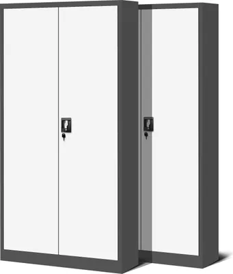 Two metal cabinets are shown side-by-side against a white background.