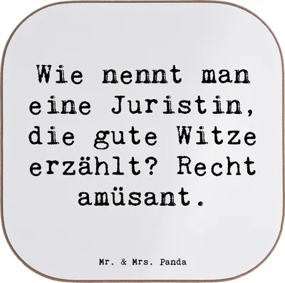 Produktbild von Mr. & Mrs. Panda Holzuntersetzer Spruch Juristin Humor - Weiß - Geschenk, Untersetzer für Gläser, Tassenuntersetzer, Mandanten, Anwältin, Glas, gläseruntersetzer, Kanzlei