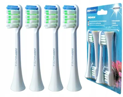 Produktbild von DeepWhite 4x Ersatzbürstenköpfe Oromed Oro Sonic Weiß