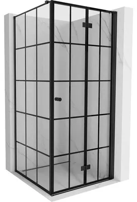 Obrázek produktu pro Mexen Mist-F skládací sprchový kout pravý 110 x 110 cm, černá mřížka, černý - 8A6T-110-110-70-77-P