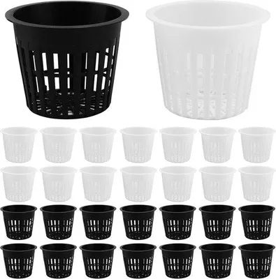 Immagine prodotto di Set di vasi per idrocoltura - 70 pezzi - 5 cm - formato piccolo - bianco e nero - vasi in rete per piante