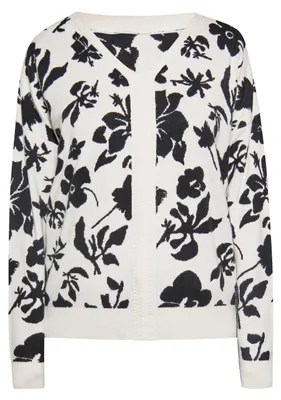 Produktbild von AODA damen strickjacke - wollweiss schwarz, M