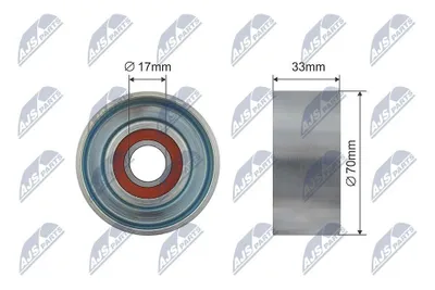 Produktbild von NTY RNK-NS-026 Spannrolle Keilrippenriemen 70mm für NISSAN NP300 Navara Pickup (D40) Pathfinder III (R51) NP300 Navara Pritsche / Fahrgestell (D40)