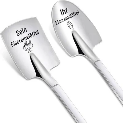 Produktbild von Personalisierte Eisportionierer mit Gravur – Geschenkset für Hochzeiten und Jubiläen