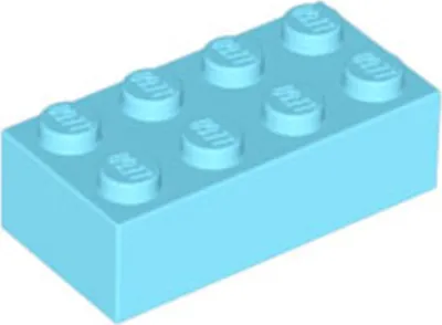 Obrázok produktu pre 1x LEGO stavebnica 2x4, svetlo azúrovo modrá