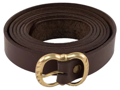 Produktbild von Mittelalterlicher Ledergürtel mit Messingschnalle, 160 cm, Braun