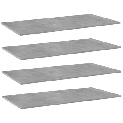 Obrázek produktu pro vidaXL Desky do knihovny 4 ks. Betonově šedé 80x20x1,5 cm odvozený dřevěný výrobek