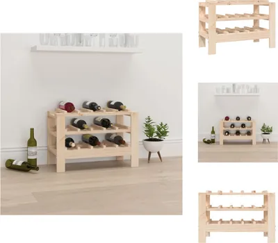 Image de vidaXL Casier à vin 61,5x30x42 cm Pin massif - Casiers à vin