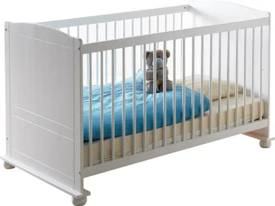 Produktbild von Babybett Gitterbett "Adam" Kiefer, verschiedene Farben (Weiß)