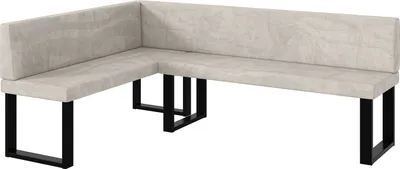 Produktbild von MEBLINI Eckbank für Esszimmer - Küchenbank - Essecke - Sitzecke Küche - TONI - U-Beine 142x196x87cm Links - Beige Samt