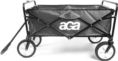 Produktbild von Aga Bollerwagen Gartenwagen faltbar mit Griff & Getränkehaltern bis 80 kg, Handwagen Outdoor MR4610 Grau
