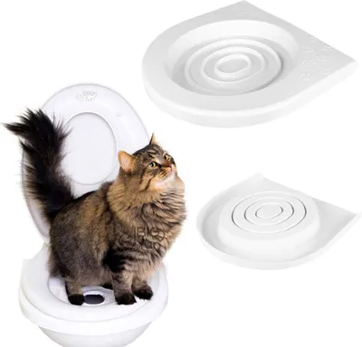 Produktbild von Trainingssystem zum eingewöhnen Ihrer Katze an das WC Katzen WC-Sitz Toiletten Training System Katzentoilette Katzenklo Toilettensitz